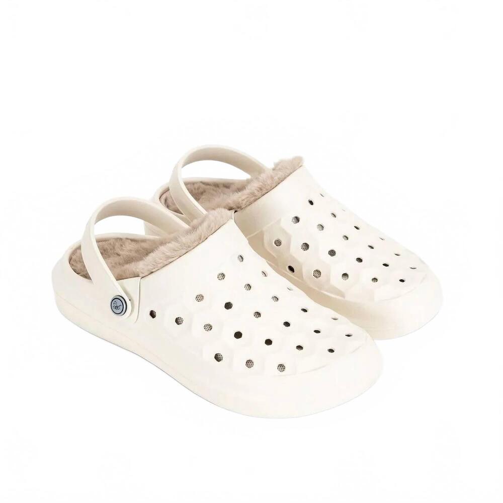 NEW JOYBEES unisex varsity lined clog in bone taupe